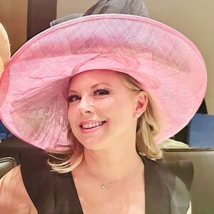 Kentucky Derby Pink Hat with Black Bow